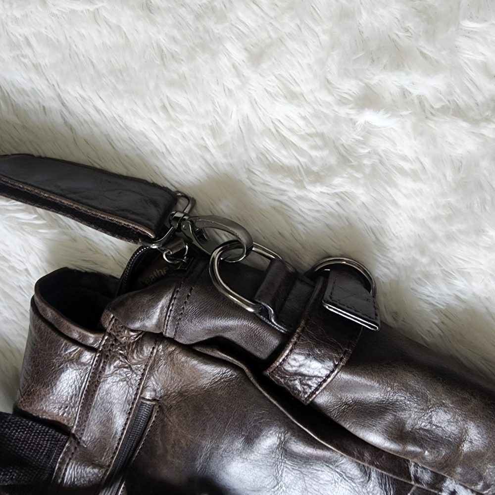 Ameri Leather Dark Brown Genuine Leather Backpack… - image 7